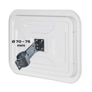 Specchio di sicurezza 70x90 cm infrangibile con strisce catarifrangenti bianche e rosse