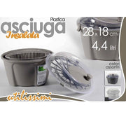 Trade Shop - Centrifuga Per Verdura Asciuga Insalata 28x18 Cm 4,4 Lt Colori Assortiti 681455 -