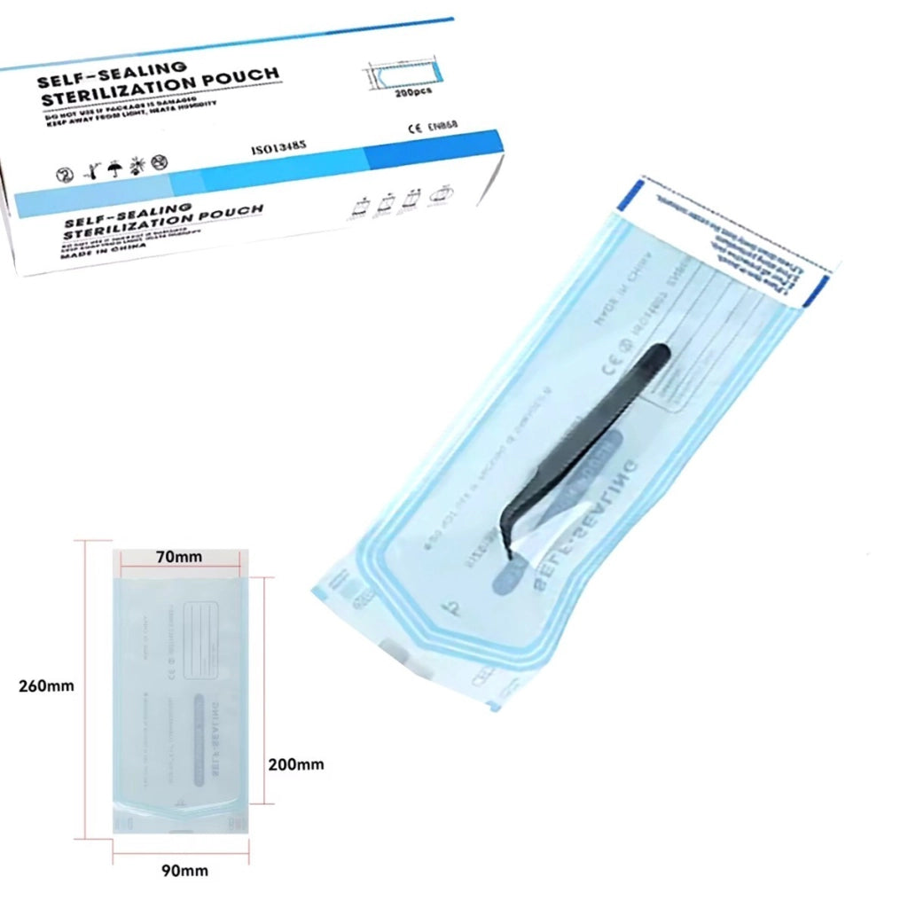 200 BUSTE STERILIZZAZIONE AUTO SALDANTI SIGILLANTI ESTETISTA DENTISTI 90X260MM
