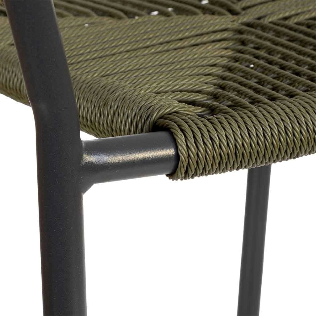 Sedia in rattan sintetico verde 56x61x78