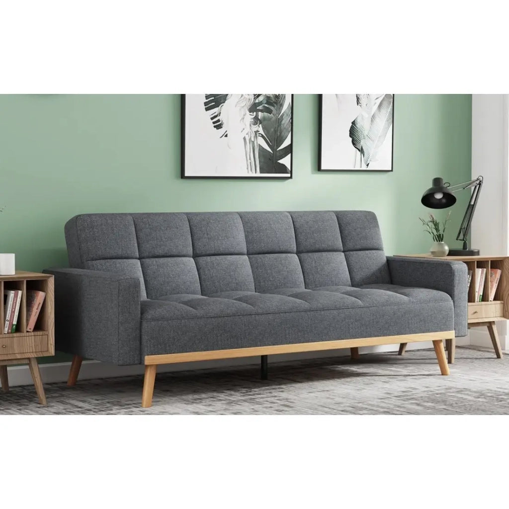 Divano 3 posti trasformabile ADONA - Grigio chiaro - Stile scandinavo