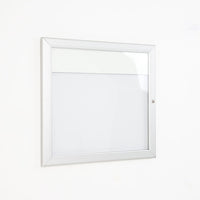 Bacheca con Apertura a Battente 51,5x48,7x2,3 cm in Alluminio con Led Silver