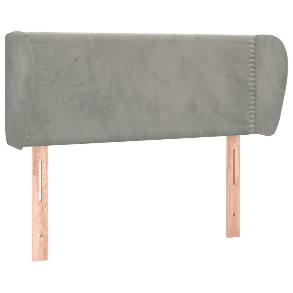 Testiera ad Orecchio Grigio Chiaro 93x23x78/88 cm in Velluto 3117040