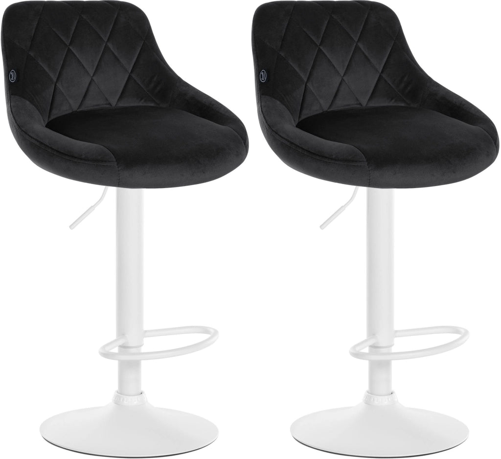2er Set Barhocker Lazio Samt weiЯ