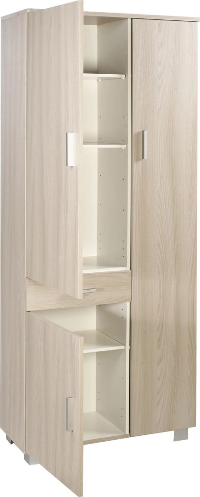 Armadio 3 Ante 1 Cassetto 77x178x34 cm Olmo Chiaro
