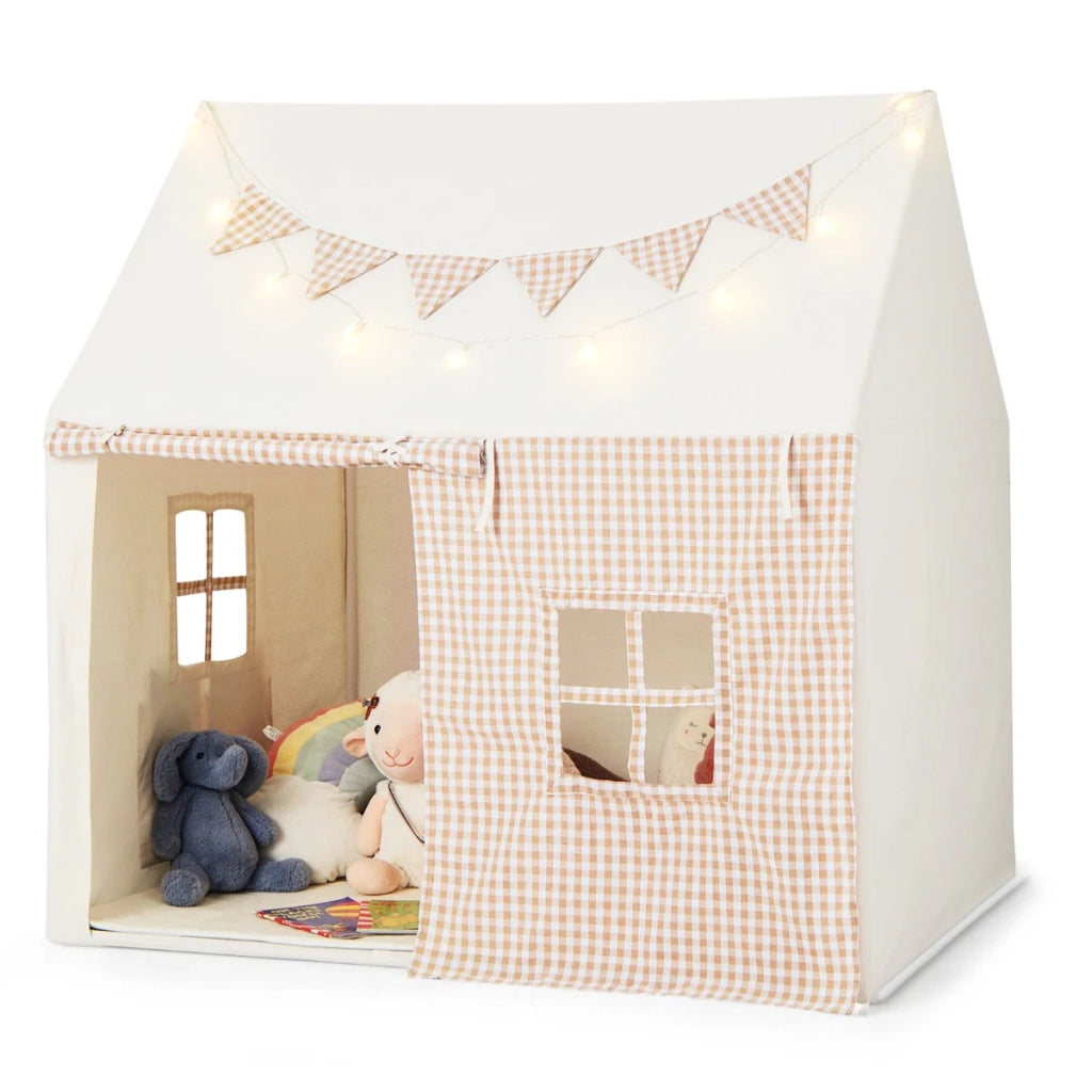 Ampia tenda da gioco 125 x 100 x 127 cm con materassino imbottito atmosfera accogliente cotone poliestere beige 20_0014335