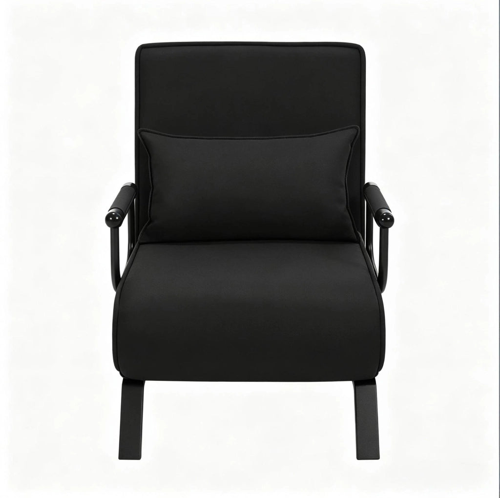 Poltrona letto 65x78x75 cm trasformabile 3 in 1 in lino nera