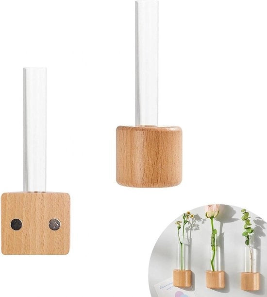 Set di vasi mini trasparenti con vasi adesivi per fiori - Bicchieri di plastica per reazione - Ideale per ufficio, camera da letto, ingresso