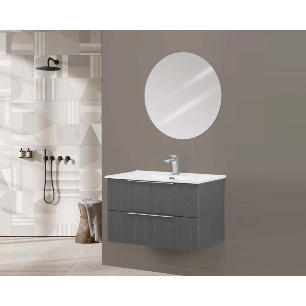 MOBILE BAGNO BURANO 80CM GRIGIO CANNETTATO