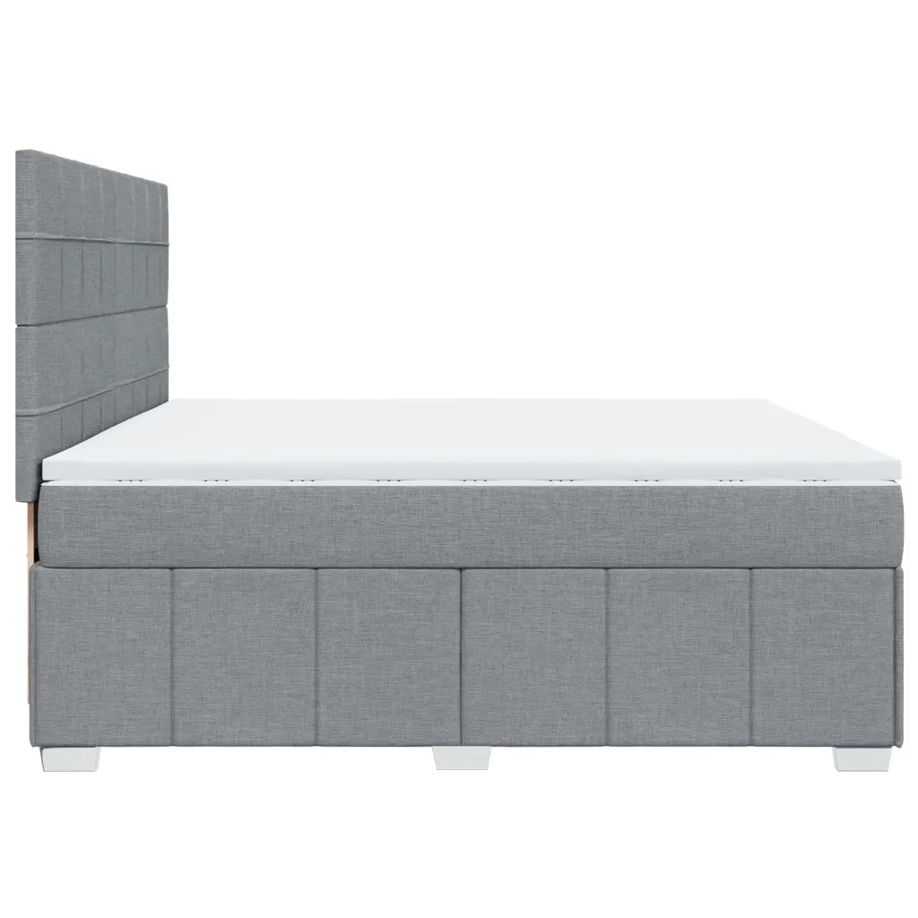 Giroletto a Molle con Materasso Grigio Chiaro 200x200cm Tessuto