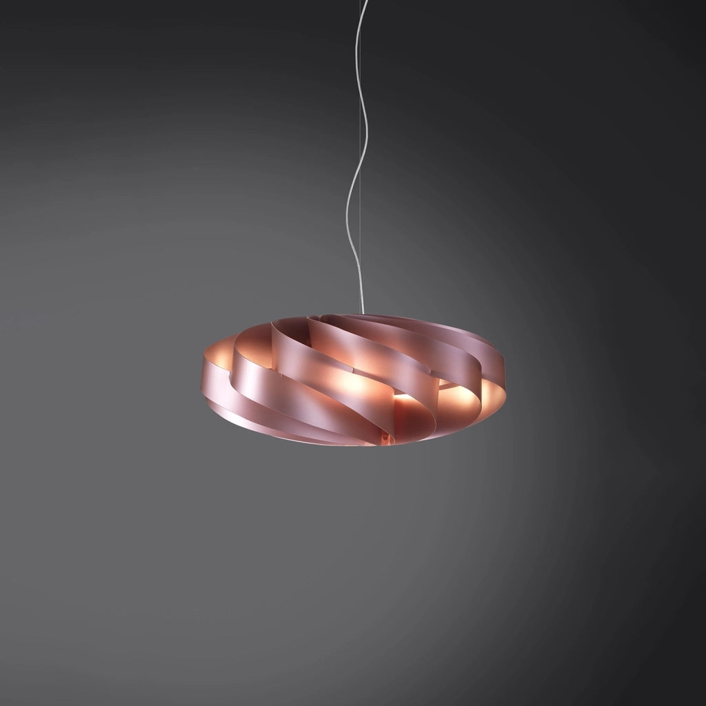 Sospensione Moderna Flat Polilux ® Pink Metal E Metallo Cromo 1 Luce E14