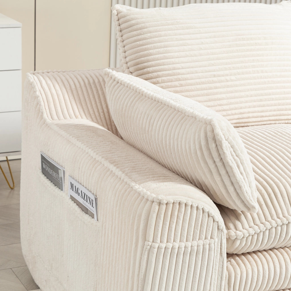 DIVANO 2 posti 191x94x85 cm in corduroy beige