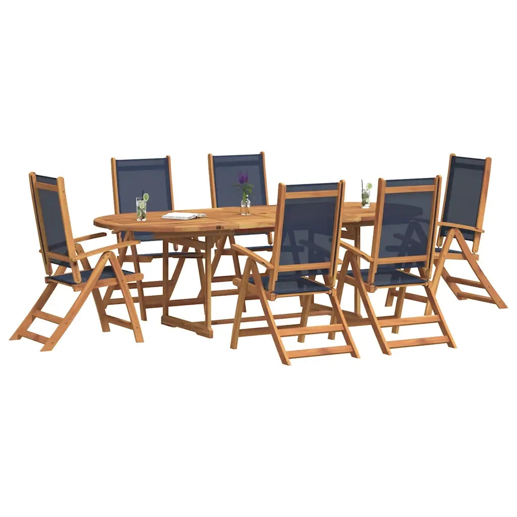 Set Pranzo da Giardino 7pz Legno Massello di Acacia e Textilene 3279304