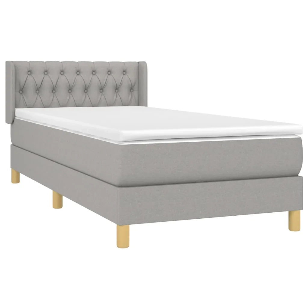 Giroletto a Molle con Materasso Grigio Chiaro 90x200 cm Tessuto 3130481