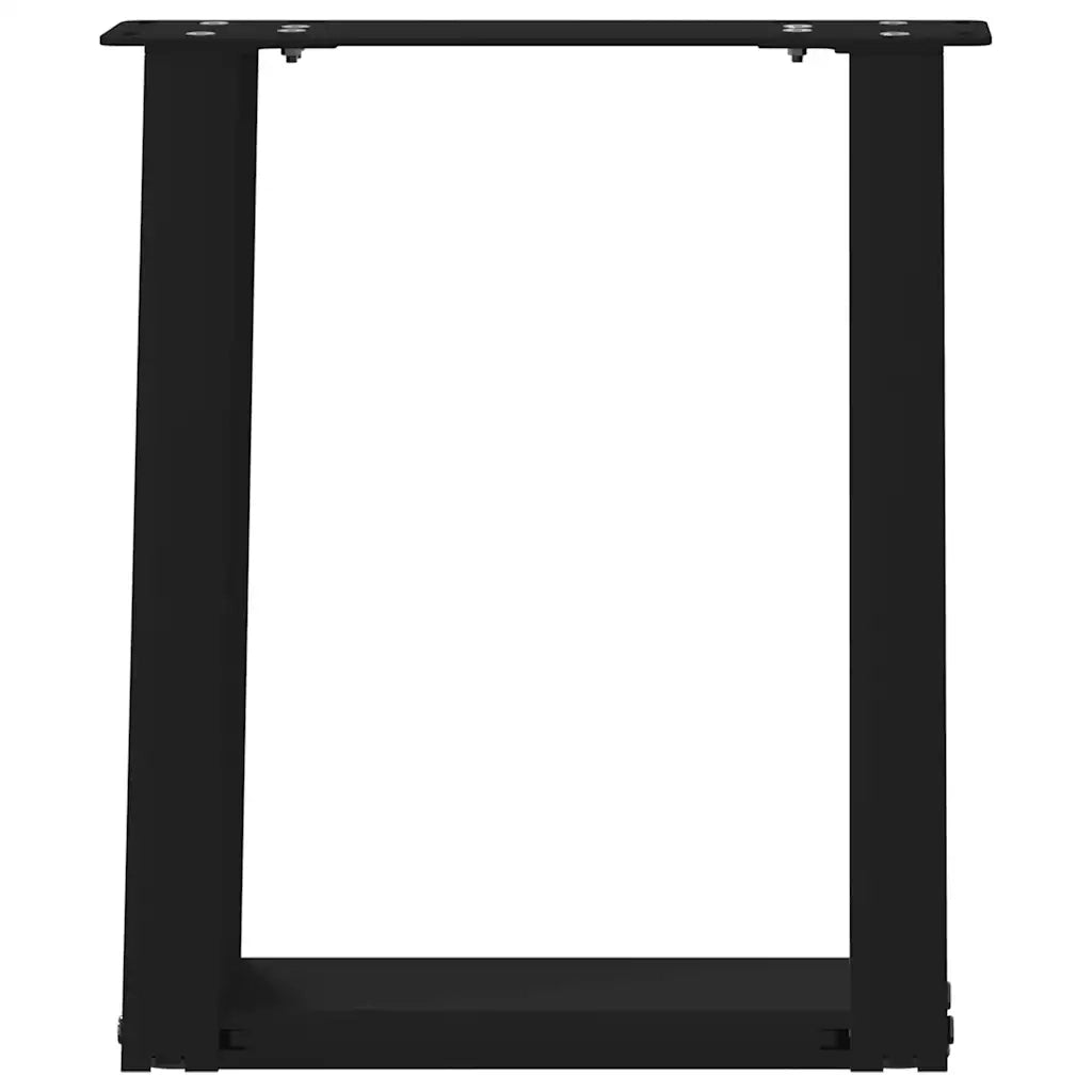 Gambe per Tavolino da Caff¨¨ a Forma di U 2 pz-Set di 2 Gamba per Tavolo Nere 28x(42-43) cm Acciaio 556790