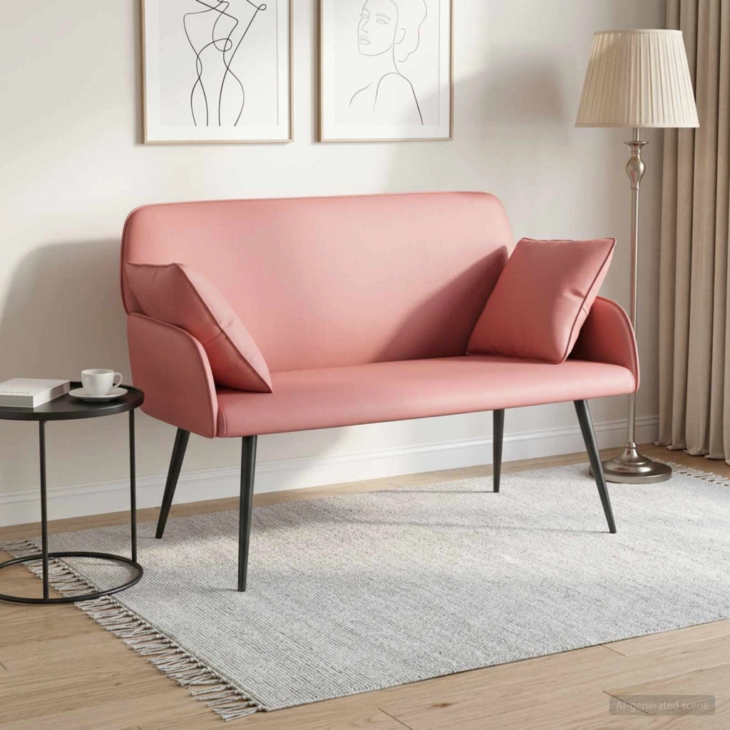 Divano a 2 posti con gambe in metallo 2 posto Rosa Similpelle 42051016