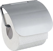 Toiletrolhouder con coperchio Osimo, zona sicura per forature, presa sicura per superfici lisce grazie a fissaggio statico, coperchio ermetico, dimensioni 13 x 13,5 x 3 cm