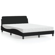 Letto con Materasso-Struttura Letto con Materasso Dover Nero 140x190 cm in Tessuto
