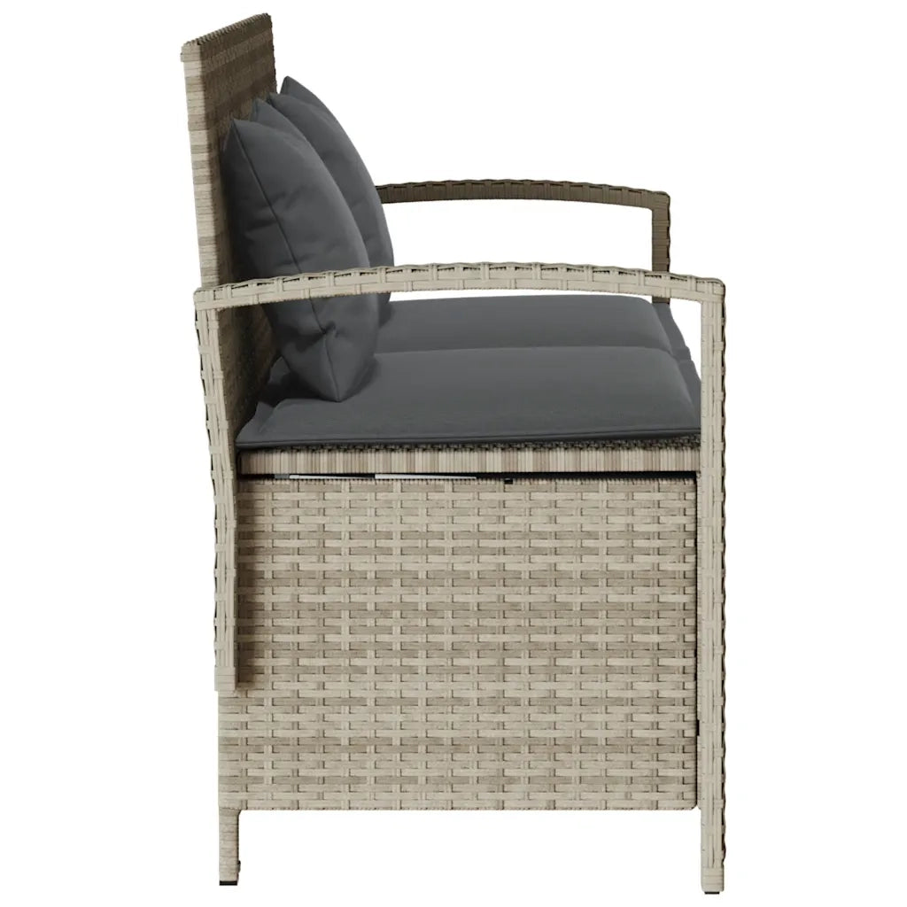 vidaXL Panca Portaoggetti da Giardino con Cuscino in Polyrattan