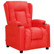 Poltrona Reclinabile Rossa in Similpelle 339073