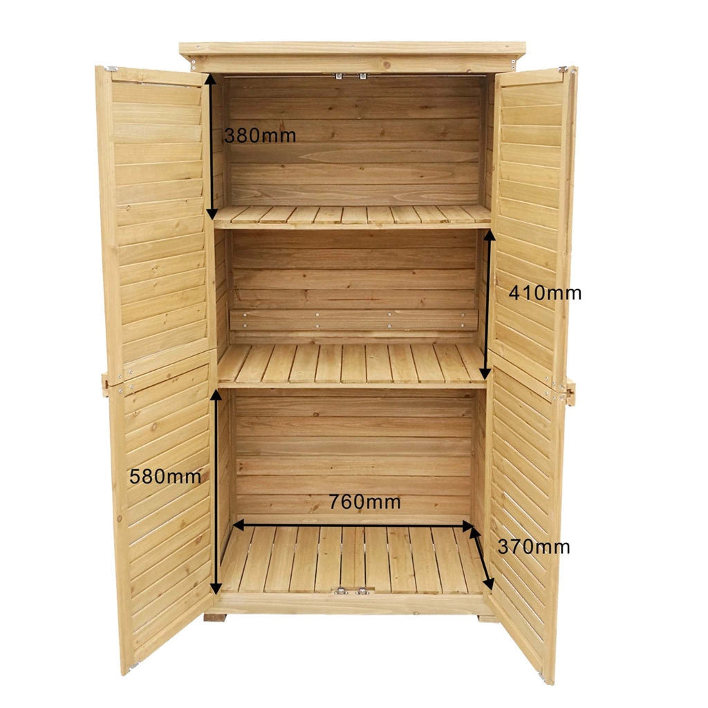 Armadio da giardino con ante battenti a persiana 870x465x1600 mm legno di abete con tetto in bitume
