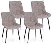 Set 4 Sedie 49x52x85 cm in Similpelle Tortora