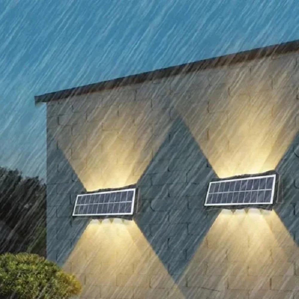 Trade Shop - Lampada Pannello Solare Da Parete Con 10 Led Impermeabili Illuminazione Esterna -