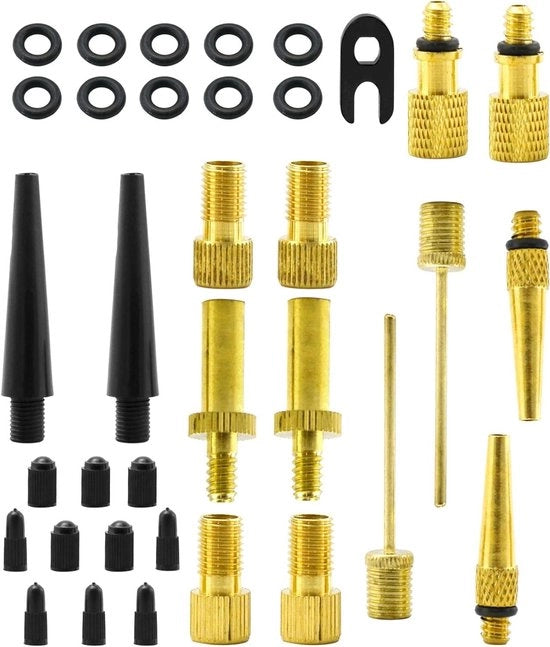 Kit di Adattamento per Pompella per Bicicletta - 35 Pezzi per Bicicletta, Mountain Bike e Bicicletta da Corsa