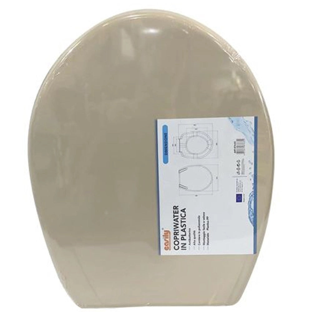 Trade Shop - Copriwater Sedile Copri Wc Water Bagno In Plastica Coprivaso Magnolia Beige 87633 -