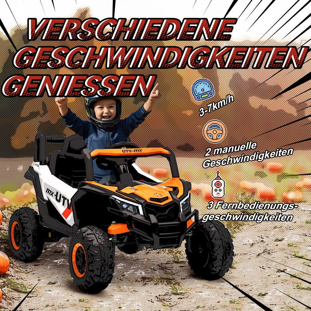 Auto elettrica per bambini ¨C zephmum ¨C arancione con telecomando e luci LED