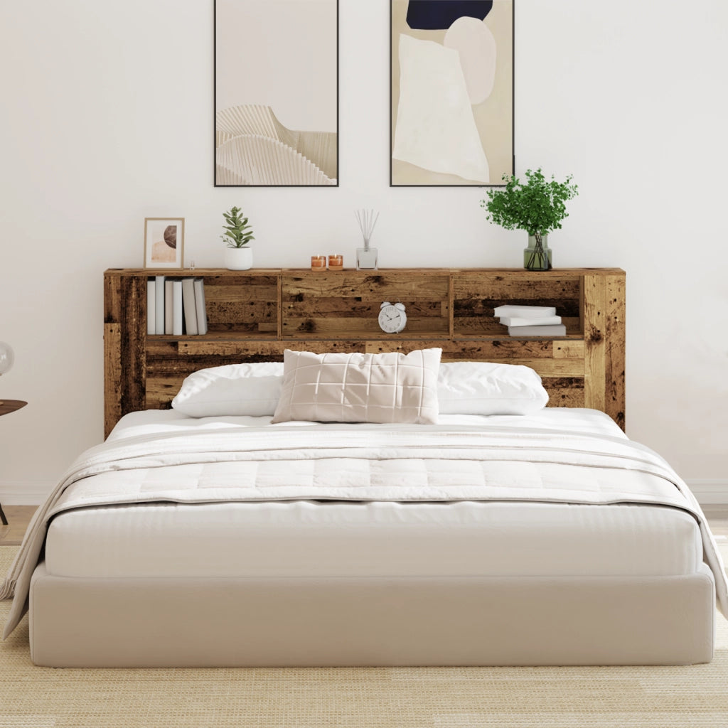 Testata con Armadio Legno Antico 220x18,5x104,5 cm