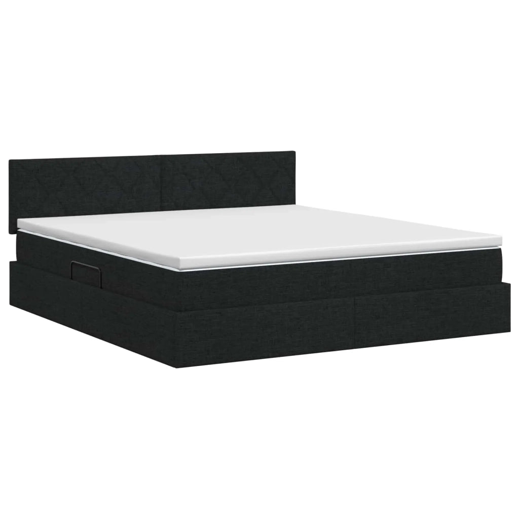 Letto con contenitore e materasso Nero 140 x 190 cm Velluto 3458684