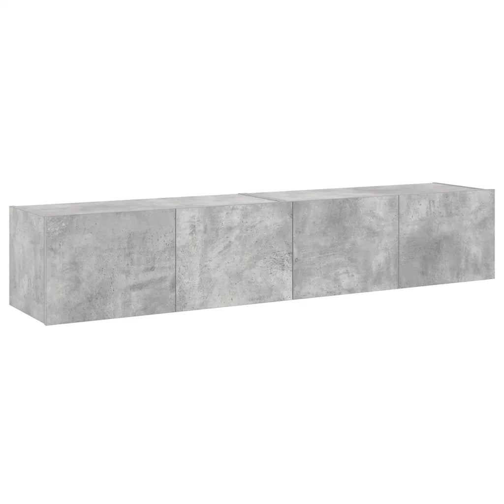 Mobili TV a Parete con Luci LED 2pz Grigio Cemento 80x35x31 cm 837288