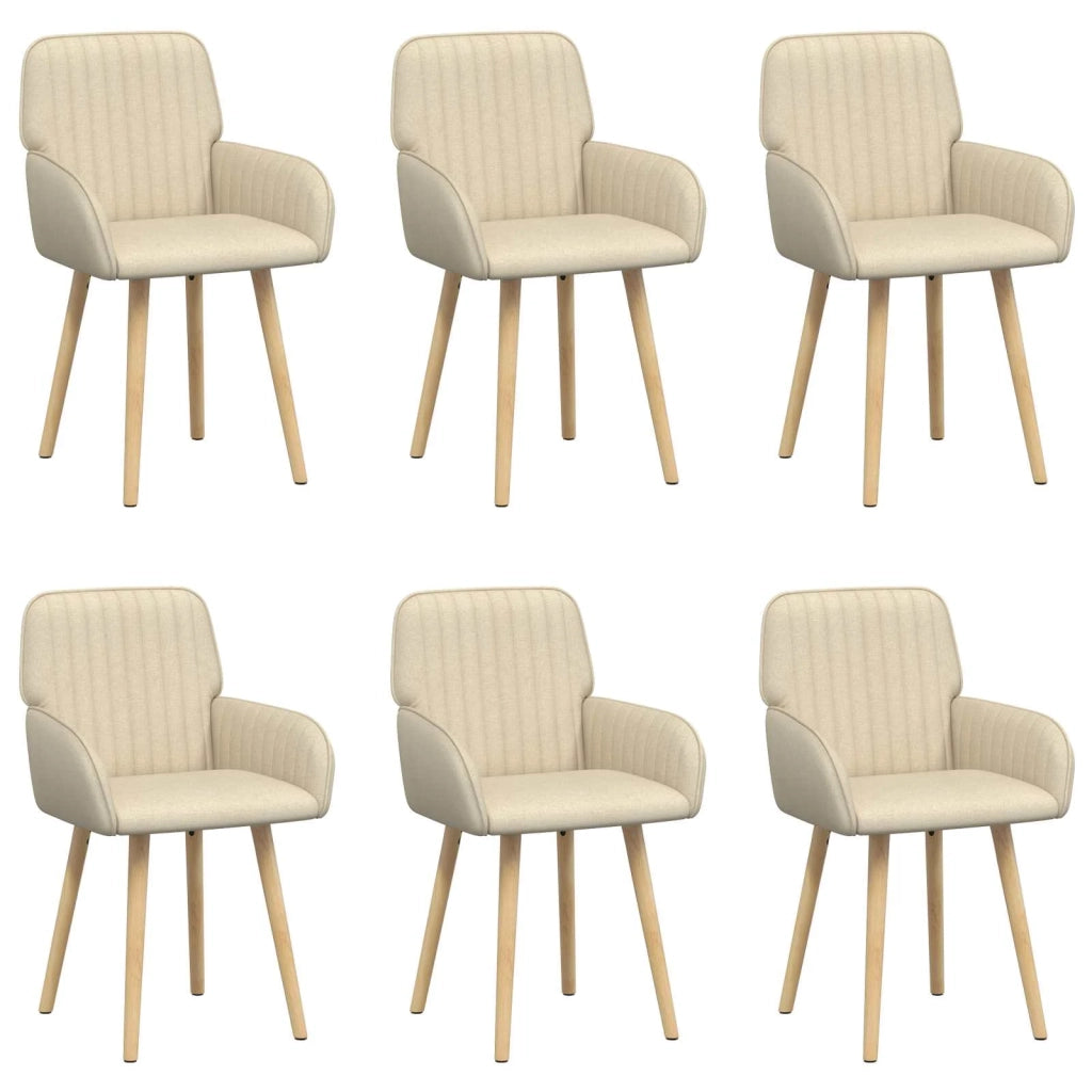 Sedie da pranzo 6 pz Tessuto Crema 56,5 x 50 x 87,5 cm 3428207