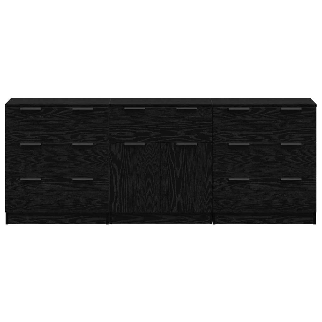 Credenza 3 pcs Rovere Nero 181 x 30 x 70 cm Legno multistrato 3332521