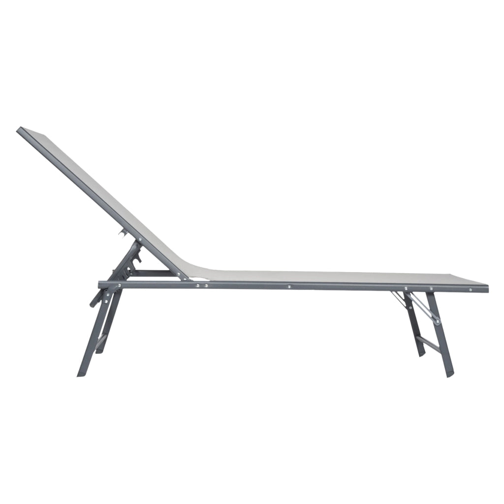 Set di 2 lettini pieghevoli SICILIA in textilene grigio - struttura antracite
