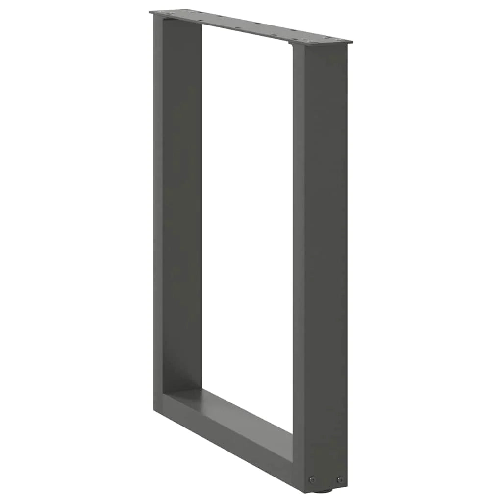 Set di 2 gambe per tavolo da pranzo a forma di U 60 x 72 cm design moderno e robusto con piedini livellanti acciaio antracite 02_0057422
