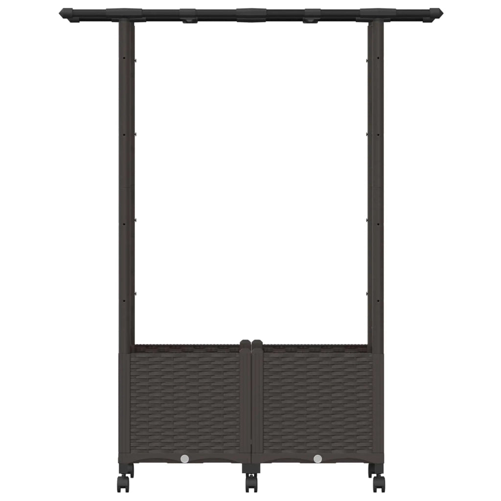 Letto Rialzato con Griglia e Tetto Marrone 124,5 x 40 x 142 cm 3423029