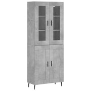 Credenza | Madia | Buffet da pranzo | Armadio da pranzo Grigio Cemento 69,5x34x180 cm in Legno Multistrato