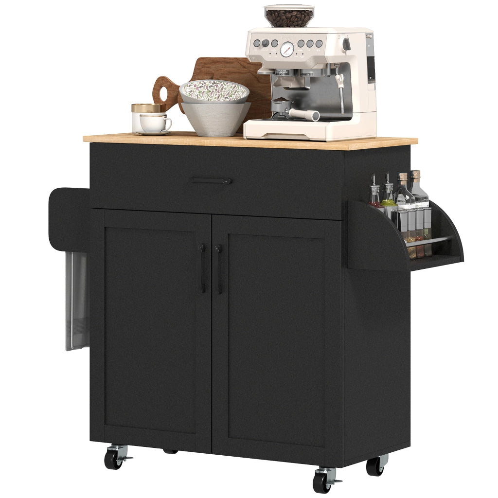 Isola da cucina con cassetti e ante ¨C Xylo ¨C Nero 105x36x85 cm