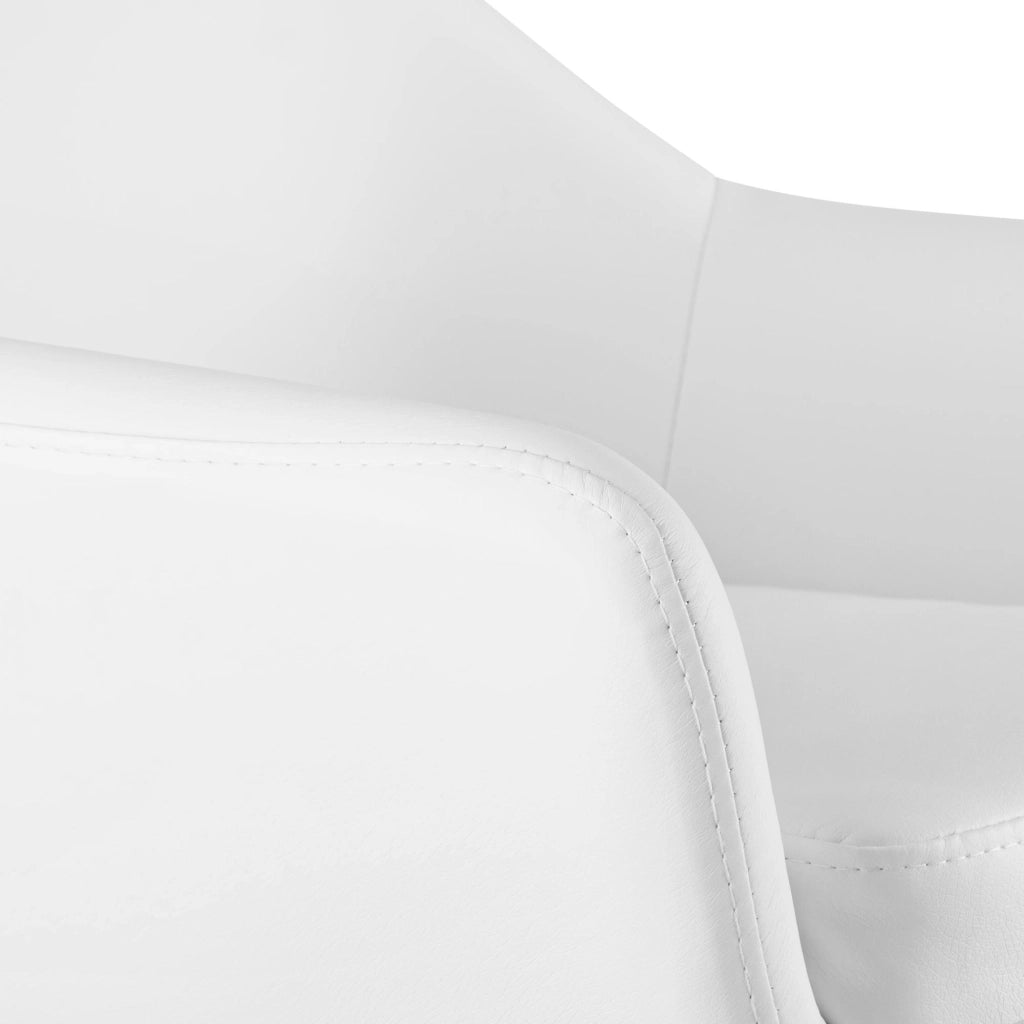 Sgabello Grant in pelle sintetica bianco