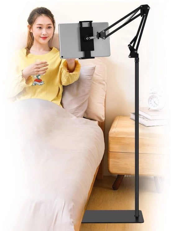 Sostegno tablet 360 gradi girevole - Regolabile supporto - Base per pavimento - Universale per 4,5-12,9 pollici - Adatto per iPad/iPhone - Acciaio inossidabile/ABS gomma - Supporto tablet