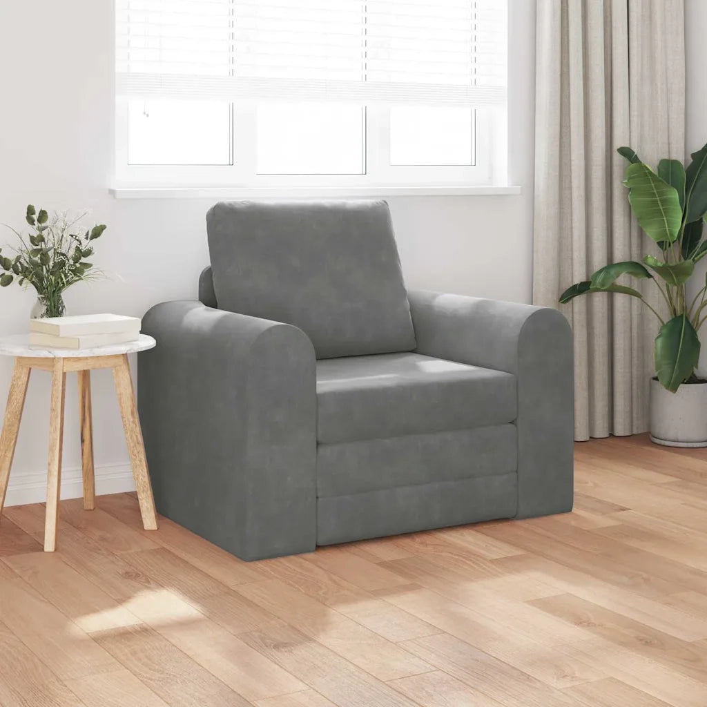 Divano letto-Sofa Letto-Daybed Grigio scuro 98 x 71 x 83 cm Velluto