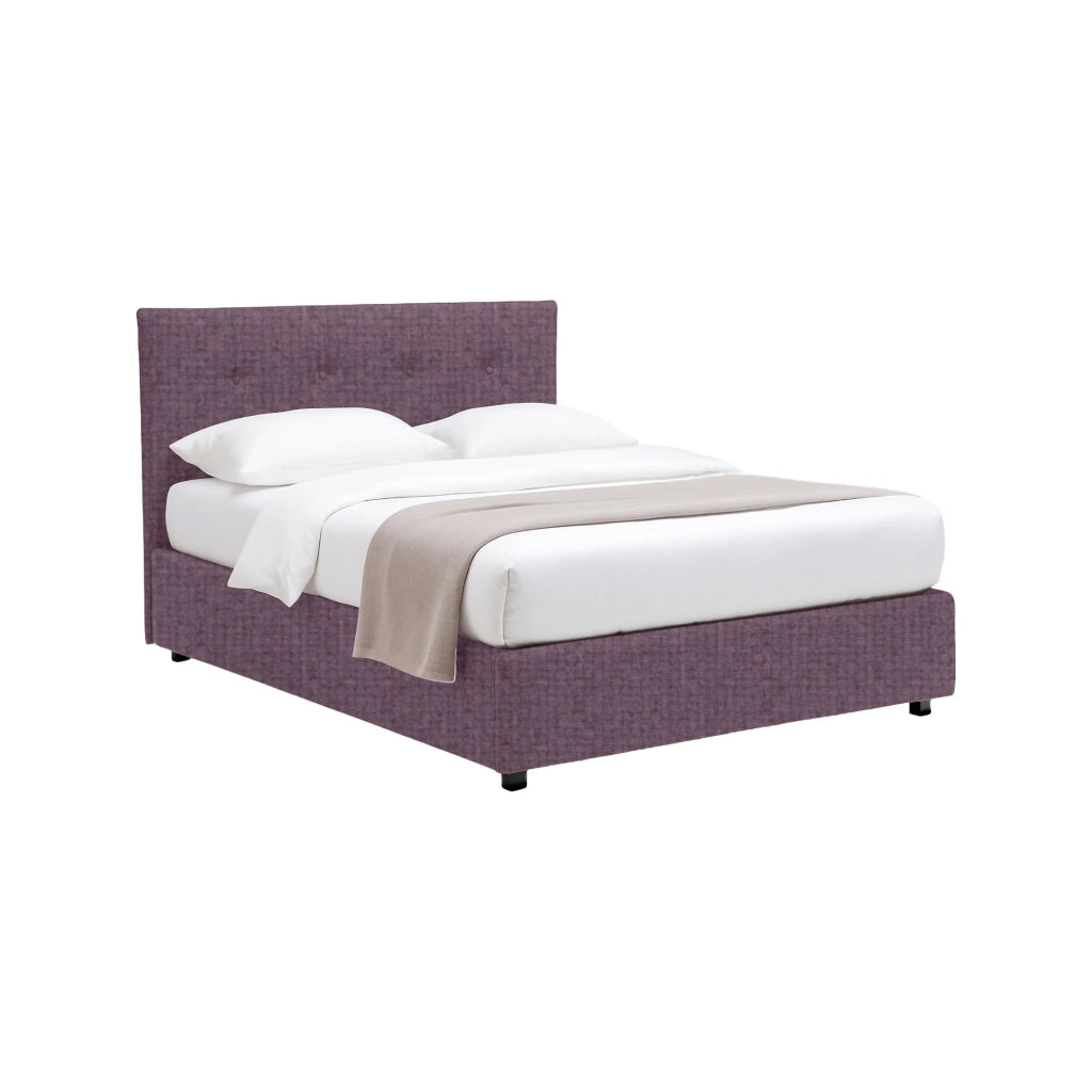 Bolton, Letto Piazza e Mezza Sfoderabile Made in Italy, Viola Lilla