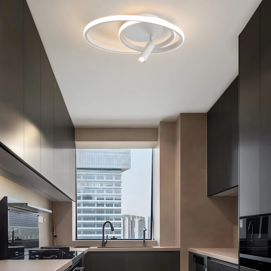 ZMH Lampada da soffitto plafoniera LED dimmerabile 40cm 37W bianca telecomando per cucina
