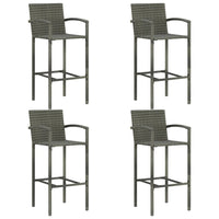 Set da Bar da Giardino 5 pz in Polyrattan Grigio cod mxl 40292