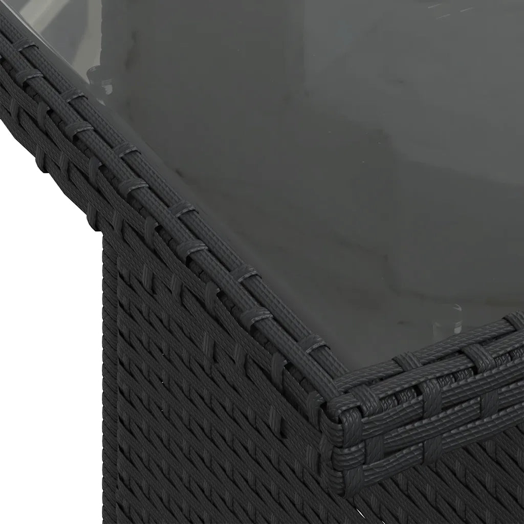 Set Divani da Giardino 5 pz con Cuscini in Polyrattan Nero 3326556