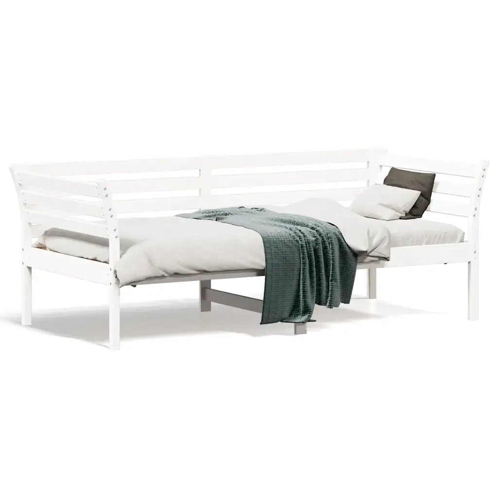 Letto singolo | Letto per adulti | Dormeuse senza Materasso Bianco 75x190 cm in Legno di Pino