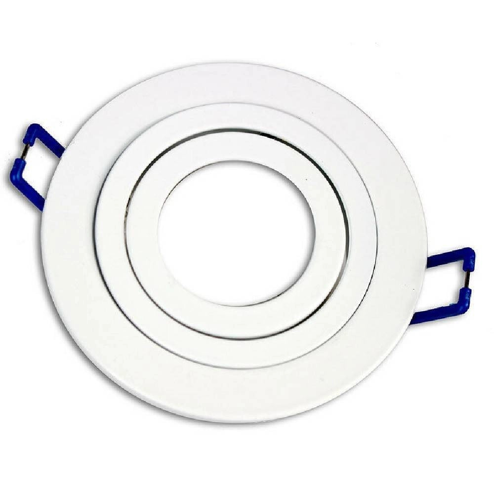 Trade Shop - Portafaretto Da Incasso Rotondo Bianco Orientabile Supporto Per Faretto P11 -