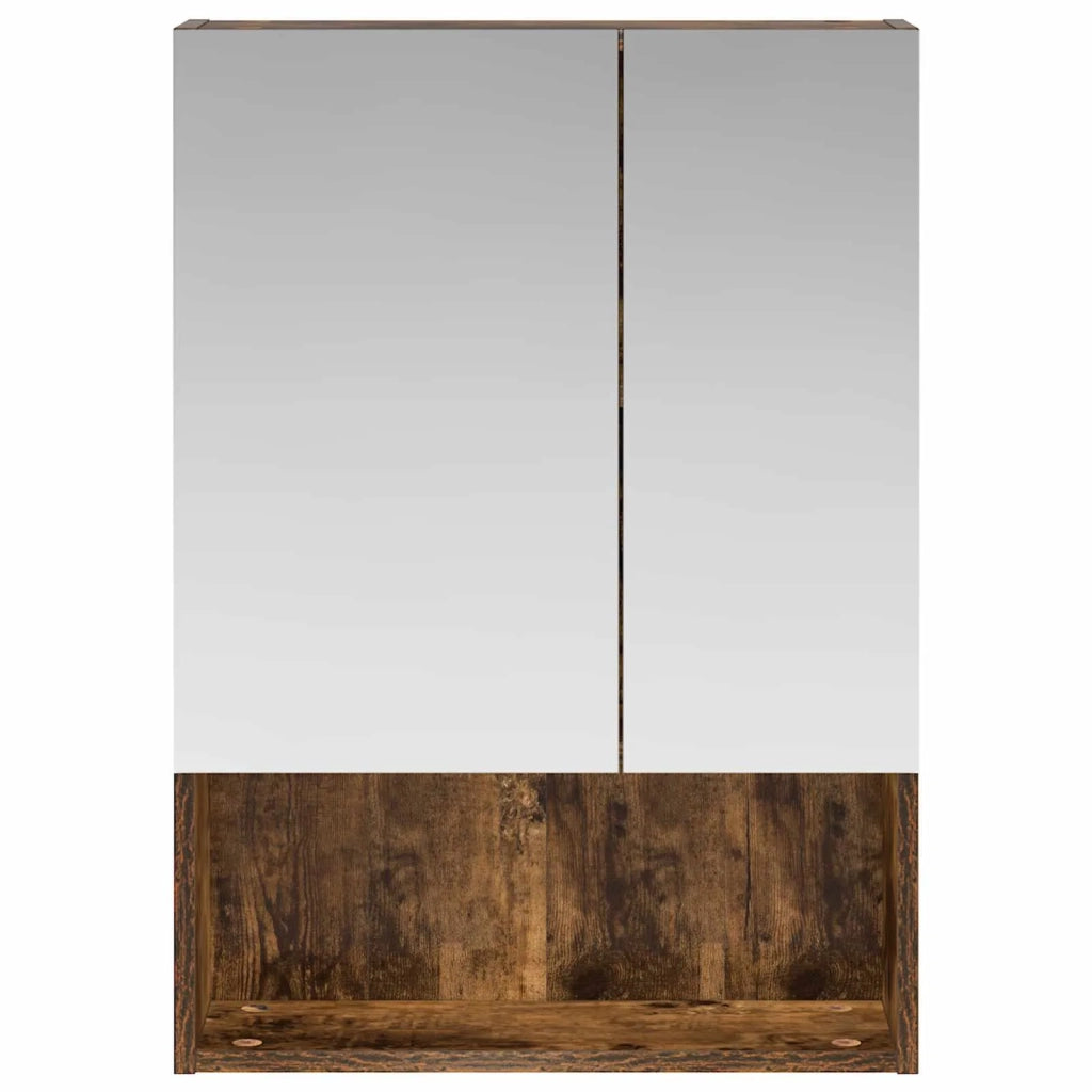 Mobiletto per specchio da bagno Rovere fumé 50 x 14,5 x 70 cm